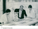 Nuccio Bertone (in black jacket) on the Drawing Board - Vintage Photograph