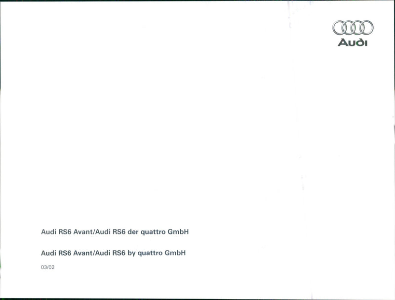 2002  Audi RS6 Avant - Vintage Photograph