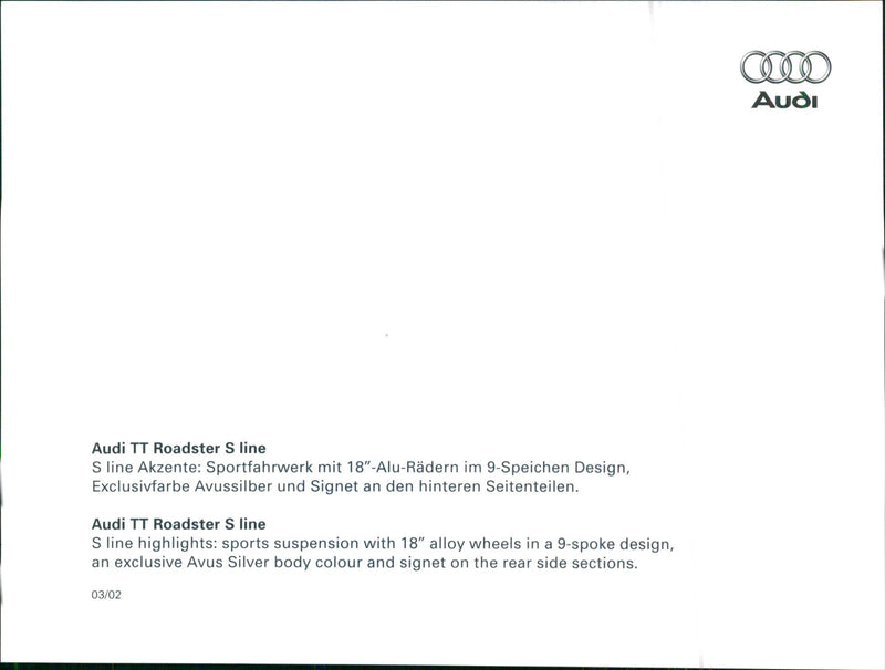 2002 Audi TT Roadster S line - Vintage Photograph