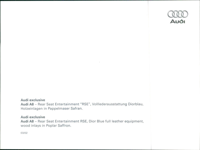 2002 Audi exclusive Audi A8 - Vintage Photograph