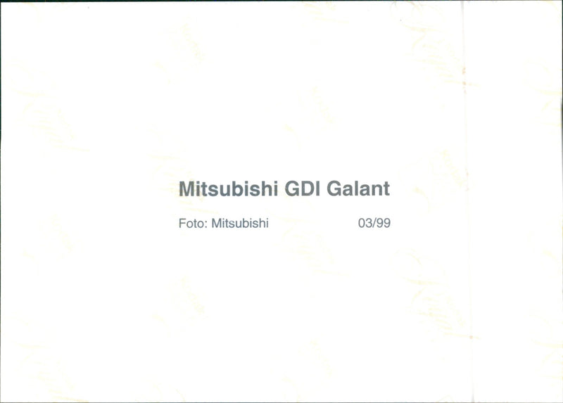 1999 Mitsubishi GDI Galant - Vintage Photograph