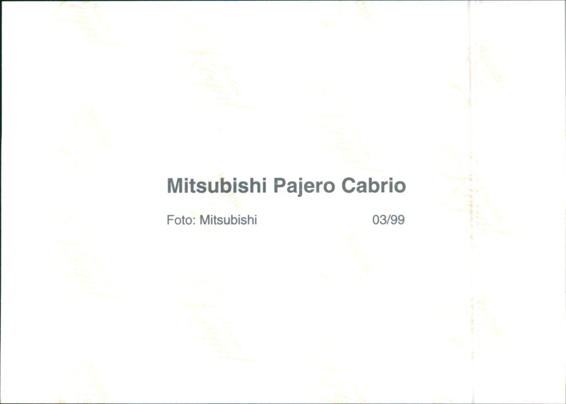 1999 Mitsubishi Pajero Cabrio - Vintage Photograph