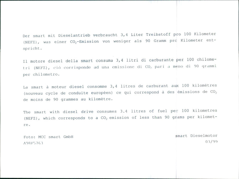 1999 Smart - Vintage Photograph