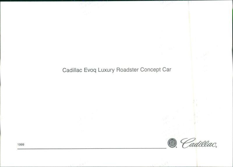 1999 Cadillac Evoq Luxury Roadster Concept Car - Vintage Photograph