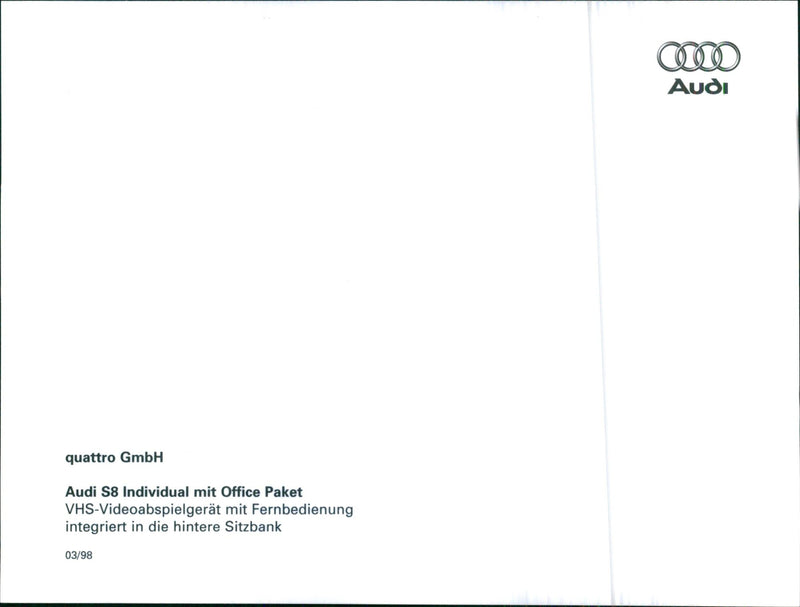 Audi S8 - Vintage Photograph