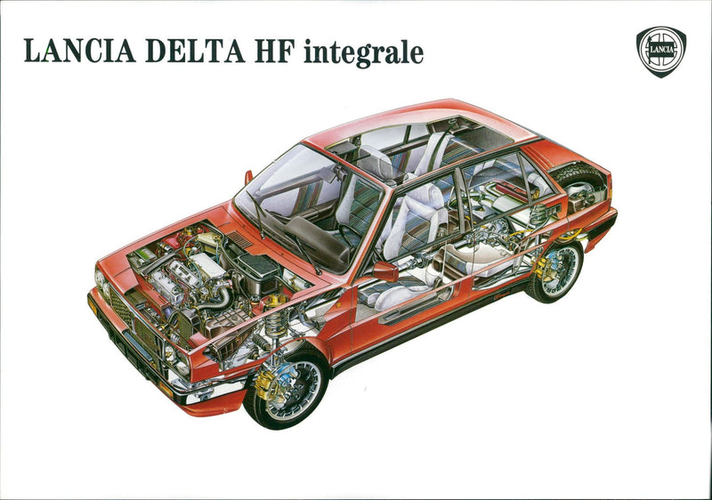 Technical drawing of Lancia Delta HF integrale - Vintage Photograph