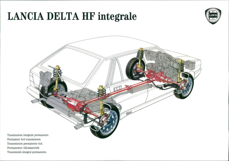 Drawing of Lancia Delta HF integrale's transmission