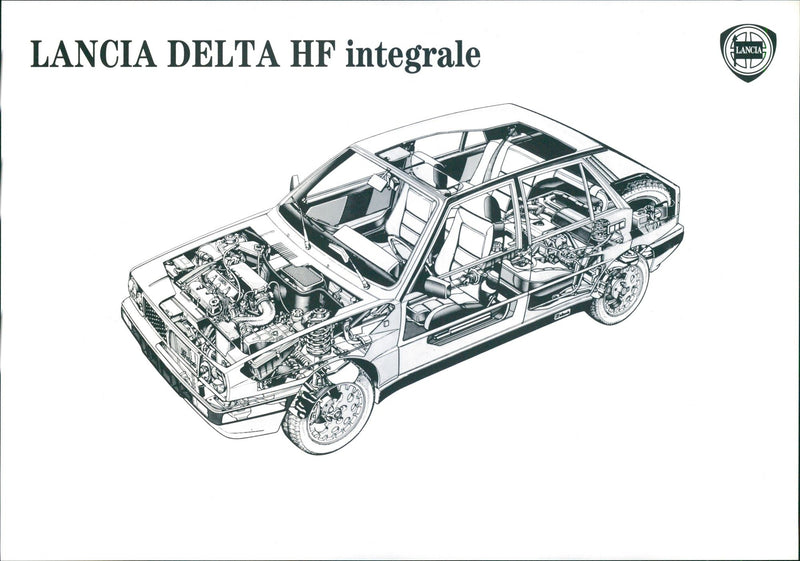 Technical drawing of Lancia Delta HF integrale - Vintage Photograph