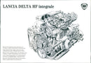 Drawing of Lancia Delta HF integrale's engine - Vintage Photograph