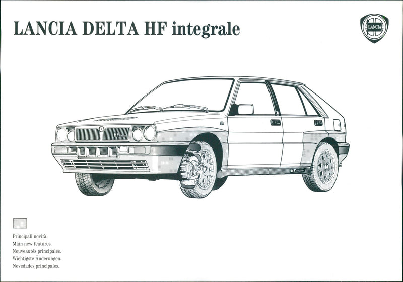 Technical drawing of Lancia Delta HF integrale - Vintage Photograph
