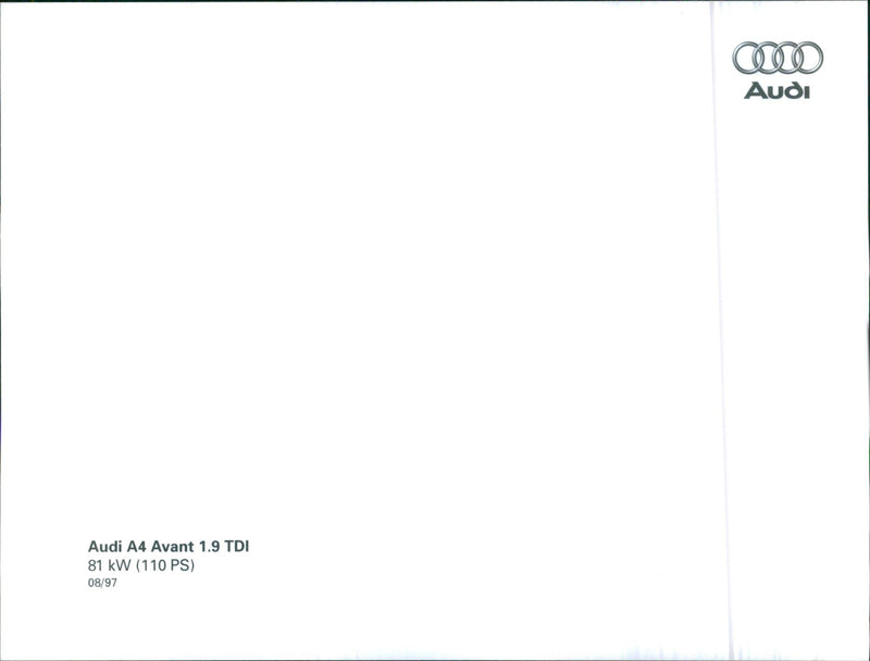 1997 Audi A4 Avant 1.9 TDI - Vintage Photograph