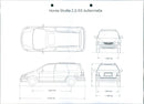Drawing of Honda Shuttle 2.2i ES external dimensions - Vintage Photograph