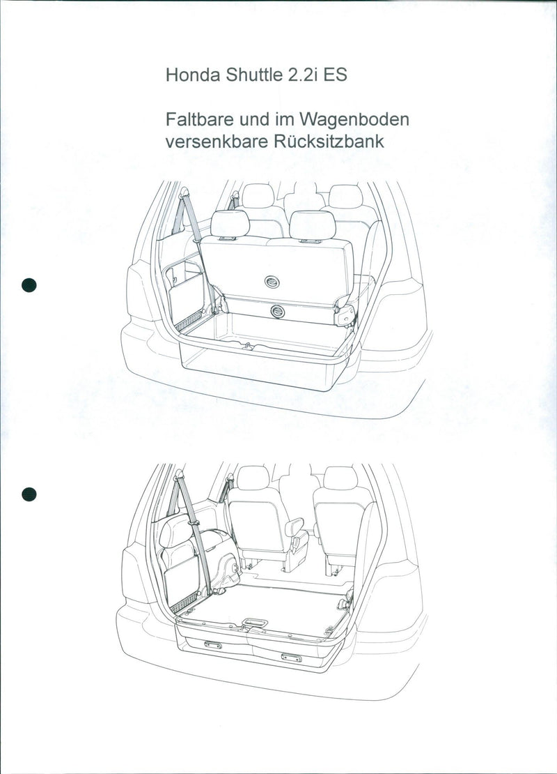 Drawing of Honda Shuttle 2.2i ES' rear seat bench - Vintage Photograph
