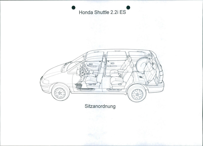 Drawing of Honda Shuttle 2.2i ES' seats arrangement - Vintage Photograph