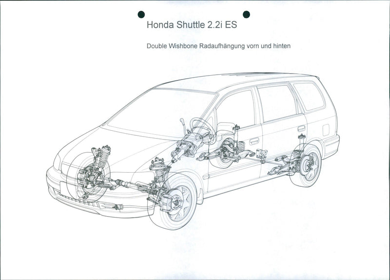 Drawing of Honda Shuttle 2.2i ES' suspension - Vintage Photograph