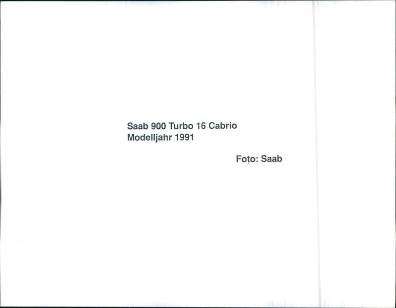 1991 Saab 900 Turbo 16 Cabrio - Vintage Photograph