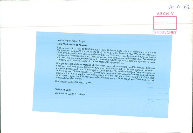 NSU TT - Vintage Photograph