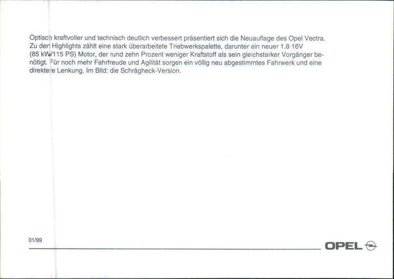 1999 Opel Vectra - Vintage Photograph