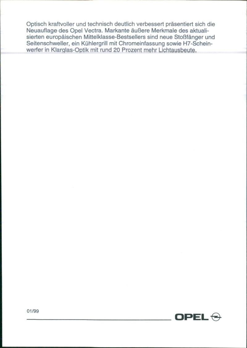 1999 Opel Vectra - Vintage Photograph