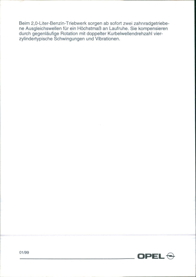 1999 Opel Vectra Gasoline Engine - Vintage Photograph