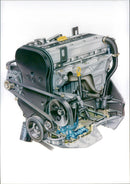 1999 Opel Vectra Gasoline Engine - Vintage Photograph