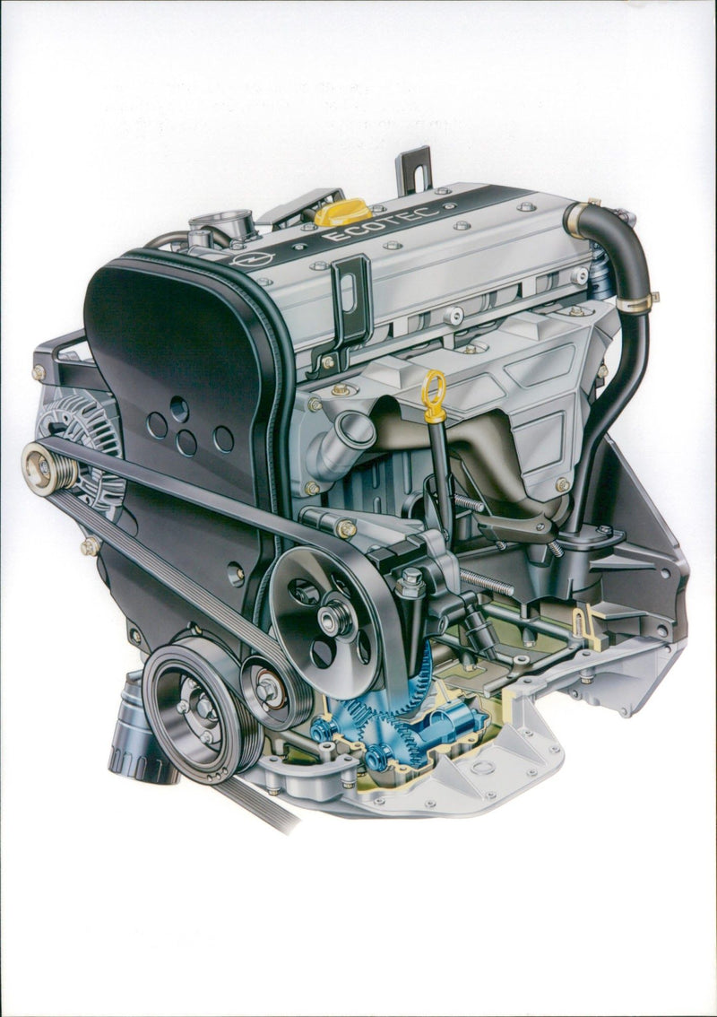 1999 Opel Vectra Gasoline Engine - Vintage Photograph