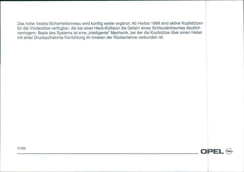 1999 Opel Vectra Headrest - Vintage Photograph