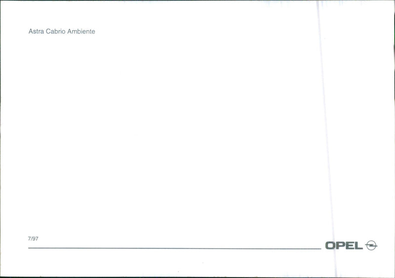 Opel Astra Cabrio Ambiente - Vintage Photograph