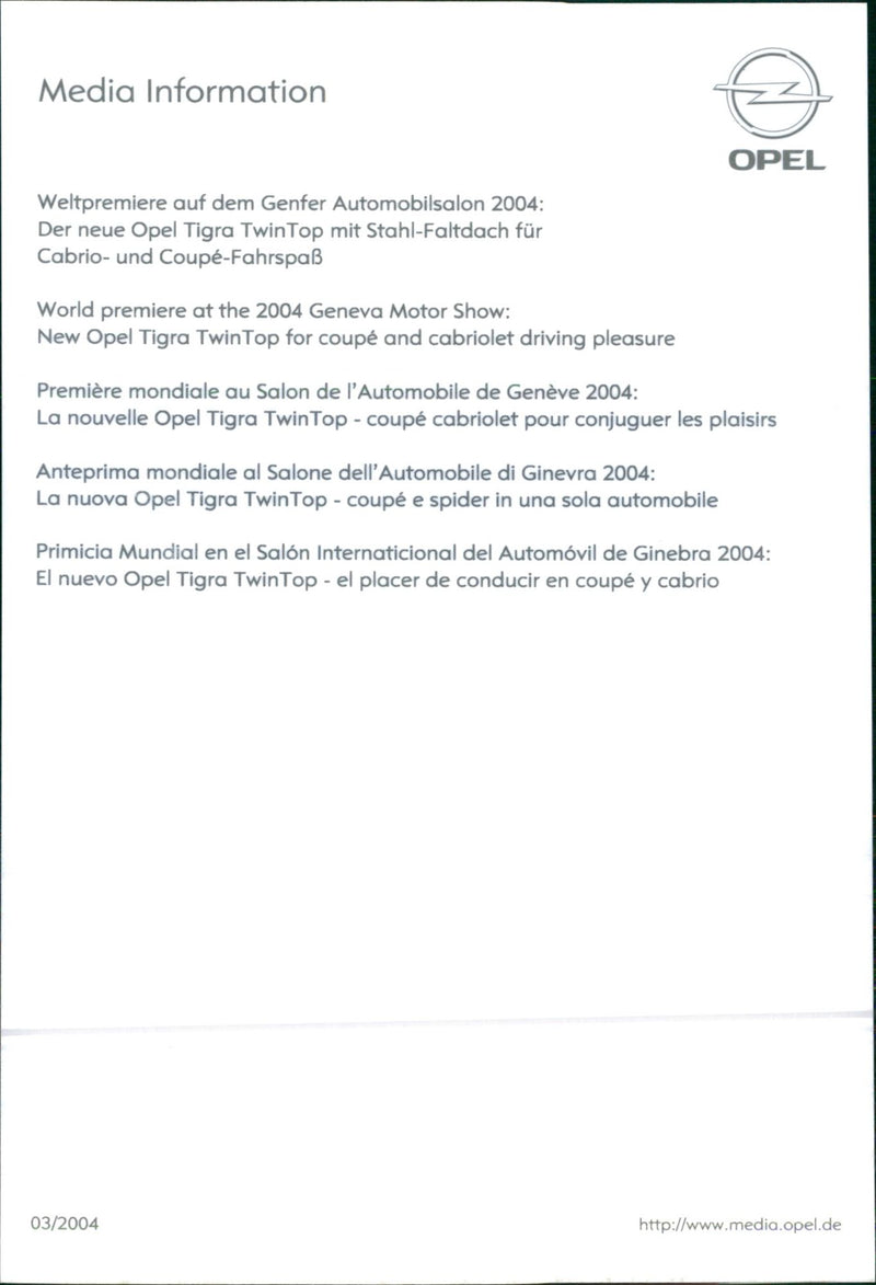 Opel Tigra TwinTop - Vintage Photograph