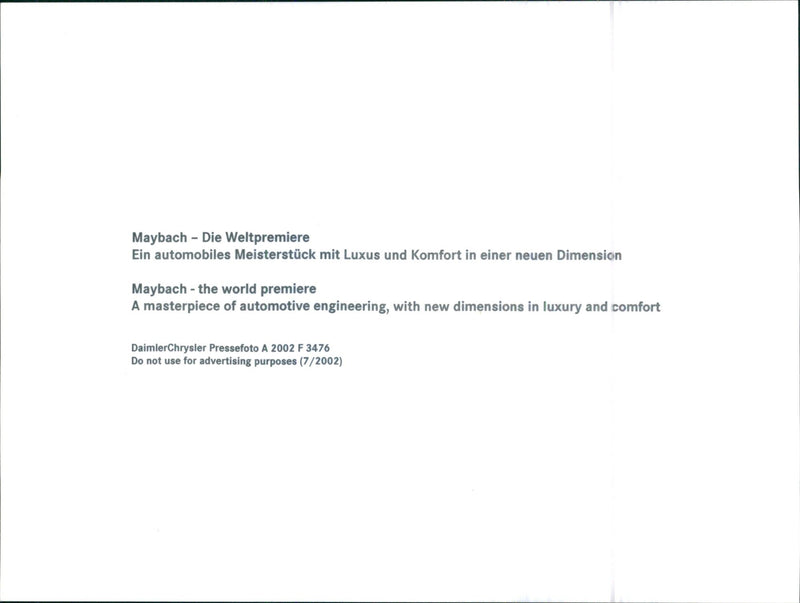 2002 Maybach - Vintage Photograph