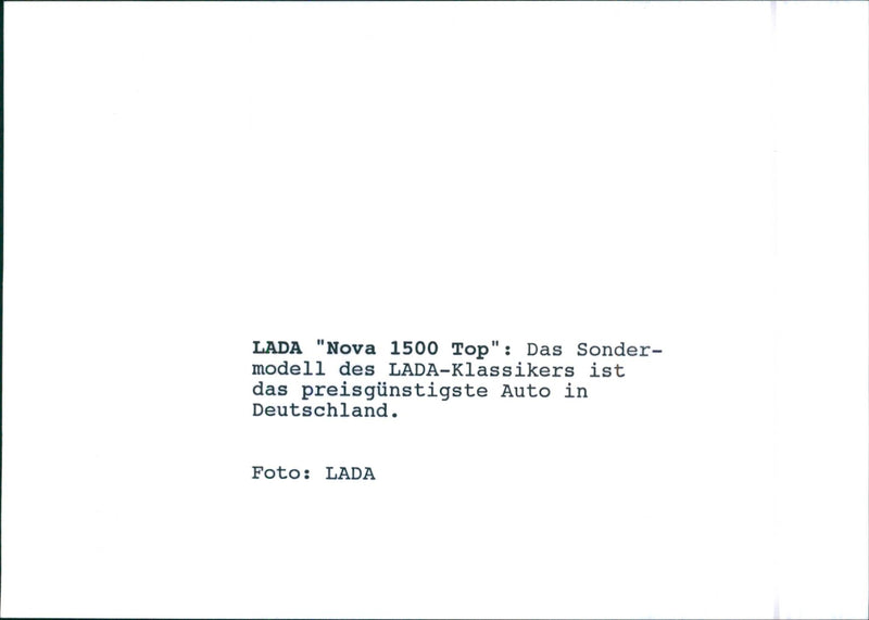 LADA "Nova 1500 Top" - Vintage Photograph