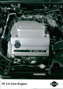 Nissan V6 3.0 Litre Engine. - Vintage Photograph