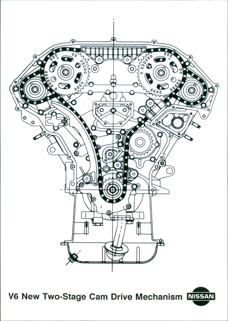 V6 Nissan Engine. - Vintage Photograph
