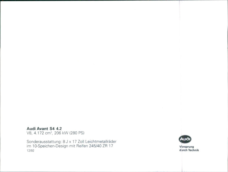 1992 Audi Avant - Vintage Photograph