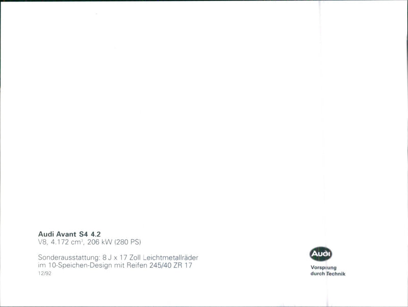 1992 Audi Avant - Vintage Photograph