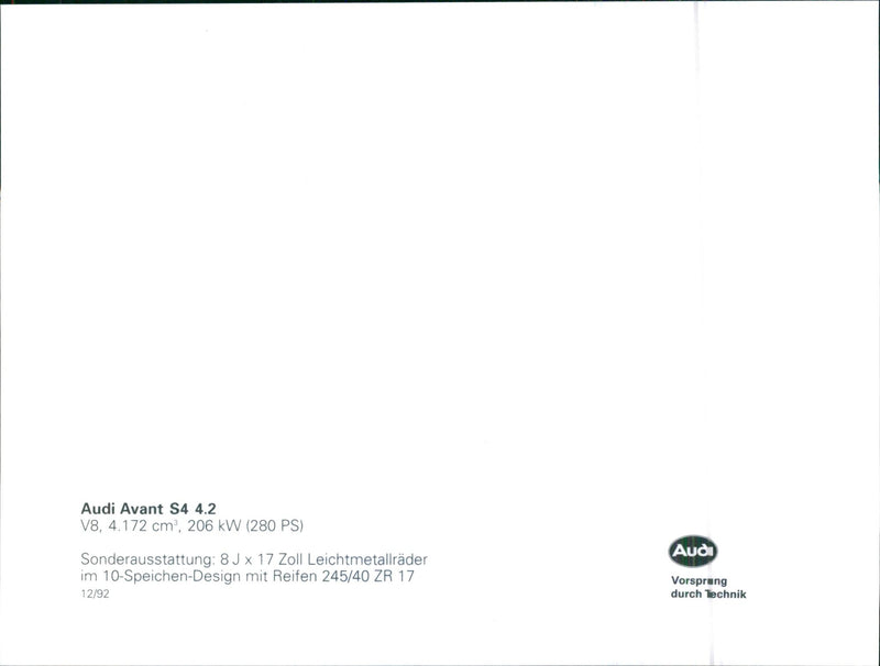 1992 Audi Avant - Vintage Photograph