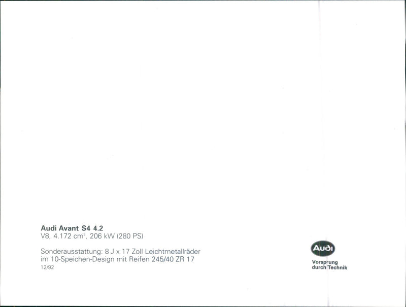 1992 Audi Avant - Vintage Photograph