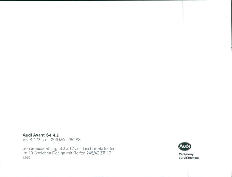 1992 Audi Avant - Vintage Photograph