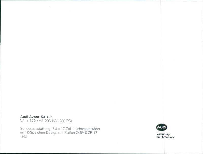 1992 Audi Avant - Vintage Photograph