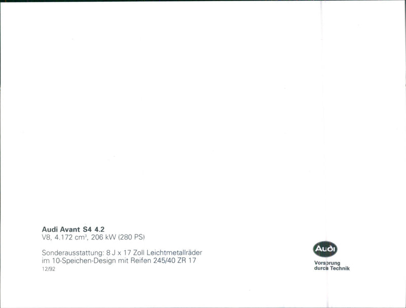 1992 Audi Avant - Vintage Photograph