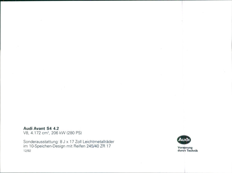 1992 Audi Avant - Vintage Photograph