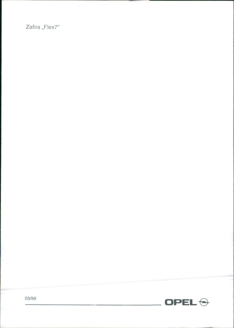 1999 Opel Zafira Flex 7 - Vintage Photograph