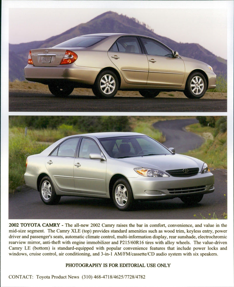 2002 Toyota Camry XLE and Toyota Camry LE - Vintage Photograph