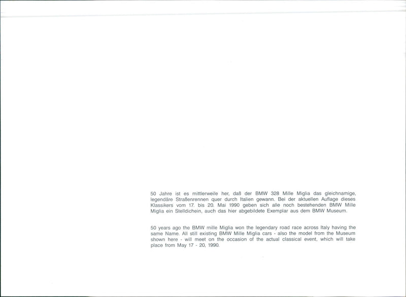 BMW Mille Miglia - Vintage Photograph