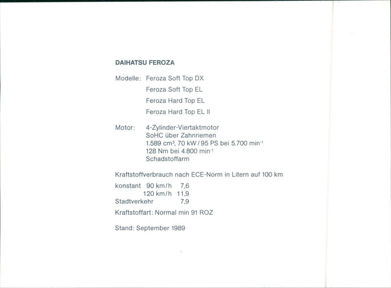 Daihatsu Feroza - Vintage Photograph