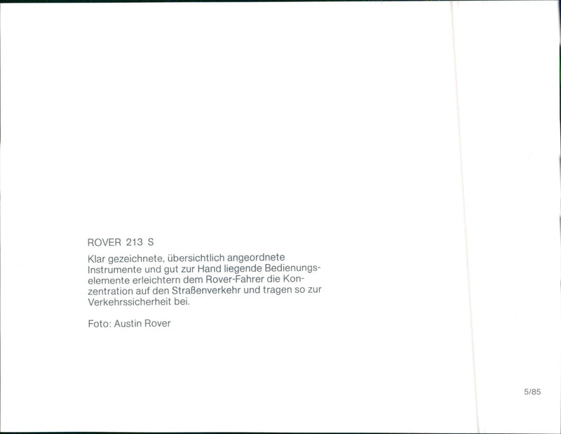 1985 Rover 213 S - Vintage Photograph