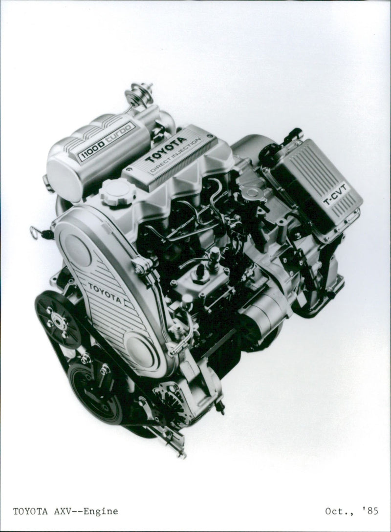 1985 Toyota AXV's engine - Vintage Photograph