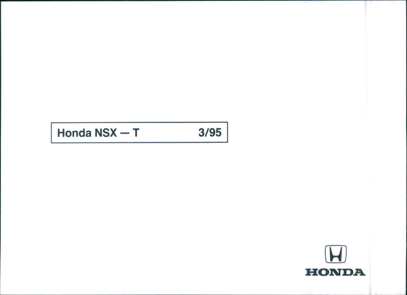 Honda NSX-T - Vintage Photograph