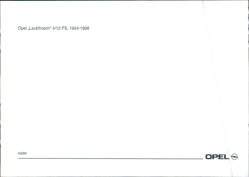 Opel Laubfrosch 1924-1926 - Vintage Photograph