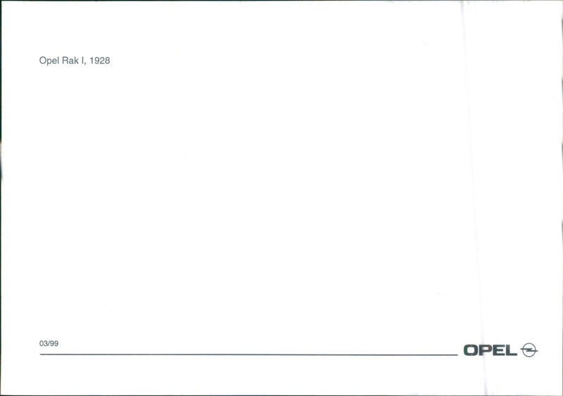 1928 Opel Rak.1 - Vintage Photograph
